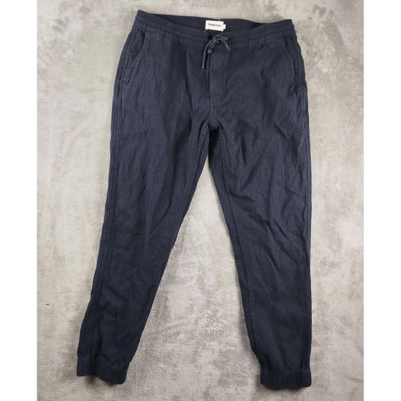 Taylor Stitch Apres Jogger Pants Men M Navy Blue Organic Cotton Casual Pull On